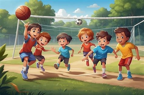 Kids Playing Sports 的图像结果