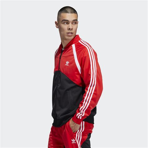 Áo Khoác Adidas Nam Chính Hãng - SST Blocked Track Jacket - Đỏ/Đen ...