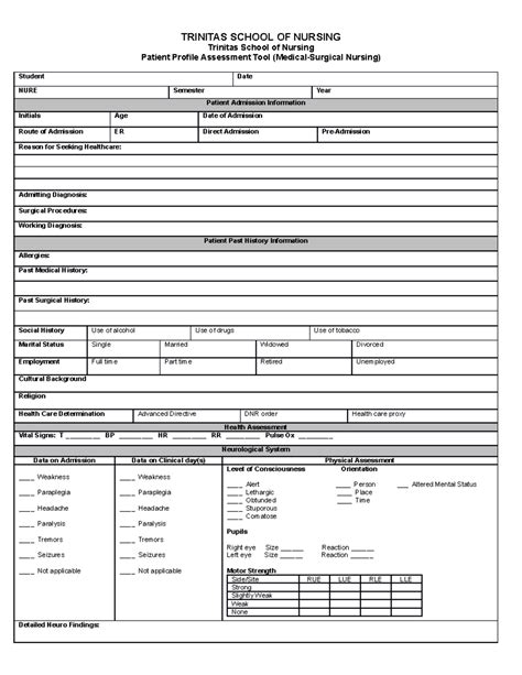 Patient profile tool - asdfghjkl - TRINITAS SCHOOL OF NURSING Trinitas ...