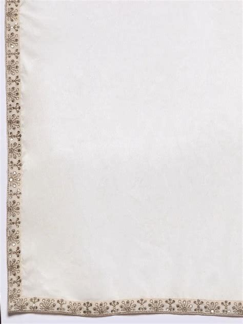 Buy Off White Woven Design Silk Blend Straight Suit With Dupatta Online ...