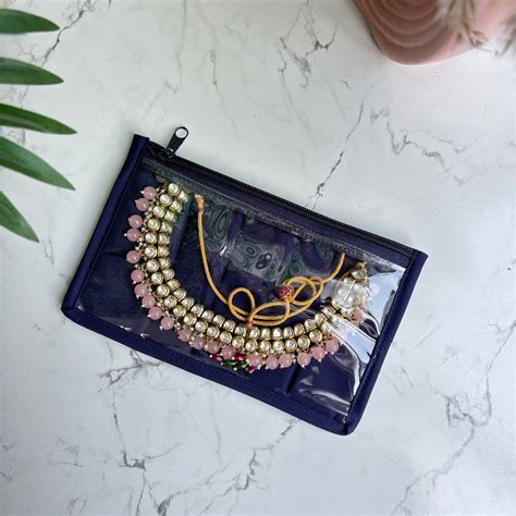 Stand - alone long accessory pouches - Navy blue- Set of 6 – The ...