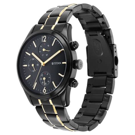 Buy Online Titan Black and Gold Anthracite Dial Analog Stainless Steel ...