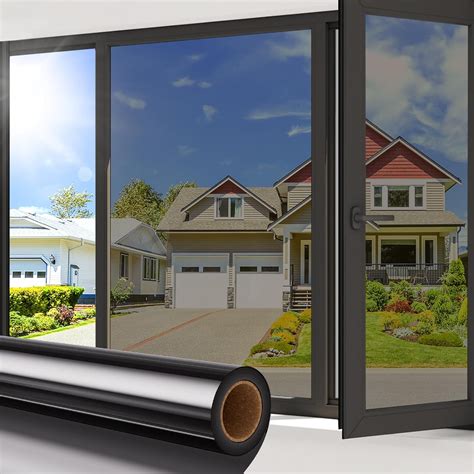 Window Privacy Film One Way, Reflective Home Glass Mirror Tint See Out Not in, Heat Control Sun ...