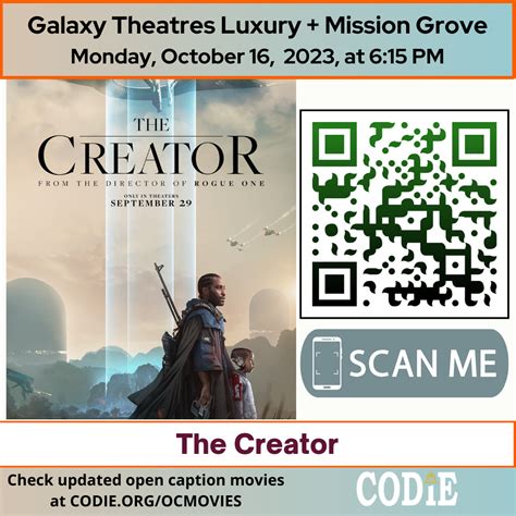 Open Caption Movie at Galaxy Theatres + Luxury Mission Grove - Center ...