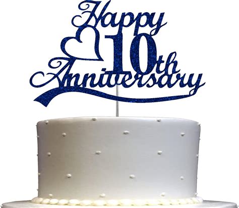 10th Anniversary Cake Topper Blue Glitter, 10 India | Ubuy