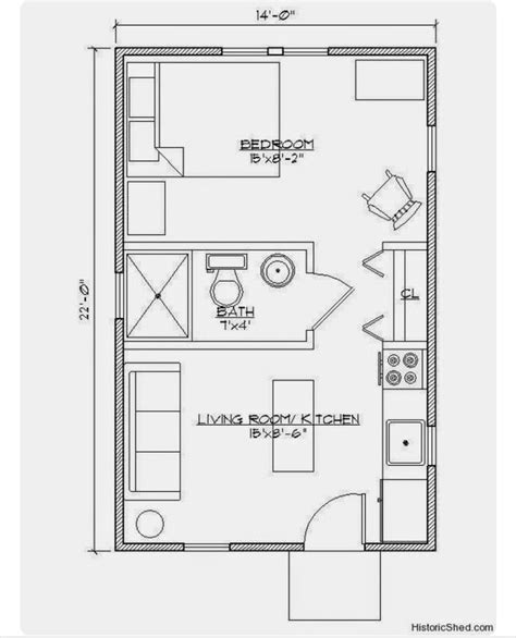 Tiny Guest Cottage Floor Plans