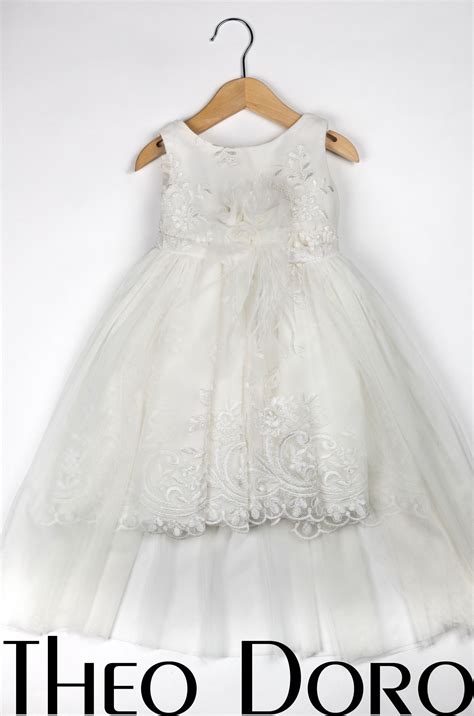 Baby Girl White Stunning Lace Floral Baptismal Dress - Theo Doro