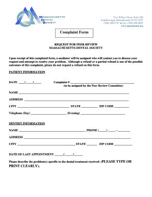 Massachusetts Peer Reviews For Dentistry Form - Fill and Sign Printable ...