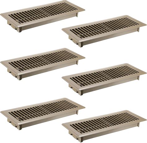 Sumnacon Pack of 6 Floor Vent Covers Metal Floor Register 4 x 12 Inch ...