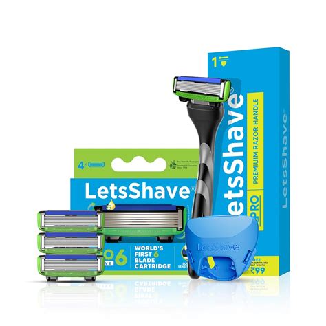 LetsShave Pro 6 Sensitive Face & Body Shaving Razor Value Set World's ...