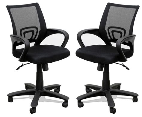 Buy TimberTaste Rocky Low Back Support Office Chair Set of 2 Ergonomic ...
