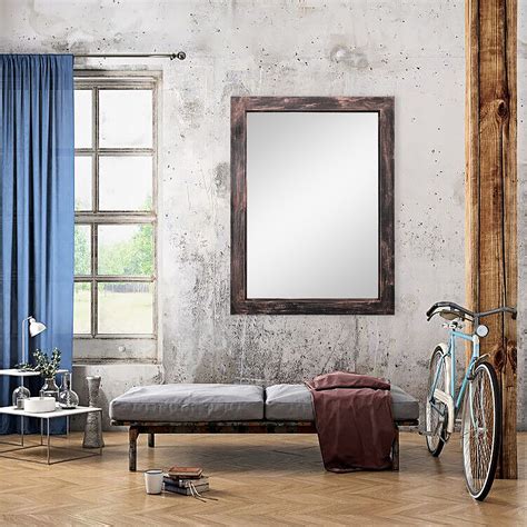 Buy Rustic 24'' X 47'' Artistic Wall Mirror, Large Bathroom Mirror with ...