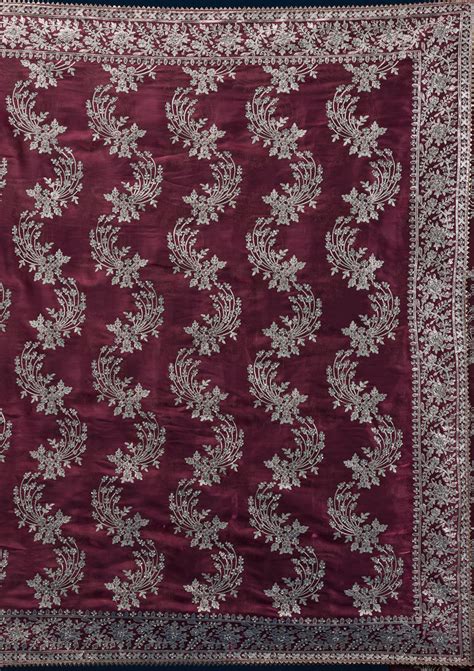 Buy Rust Zariwork Tissue Saree - Koskii
