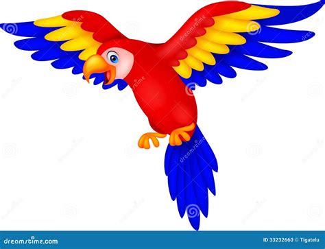 Cute parrot bird cartoon stock vector. Illustration of creature - 33232660