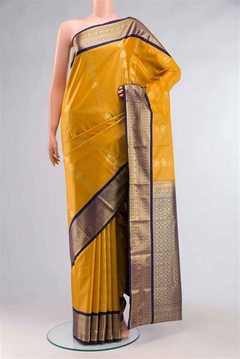 Yellow Zari Butta Art Silk Saree with Rich Border – Nalli Silk Sarees ...
