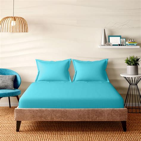 Buy PORTICO Shades Cotton 152TC 3Pcs Queen Bedsheet Set from Portico at ...
