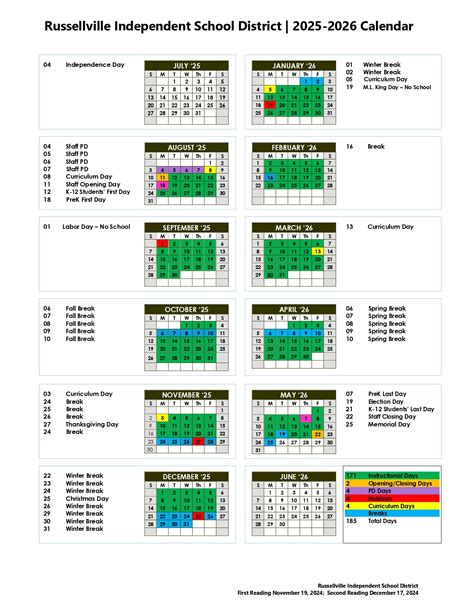 Russellville Independent School District KY 25-26 Calendar Revised [PDF ...