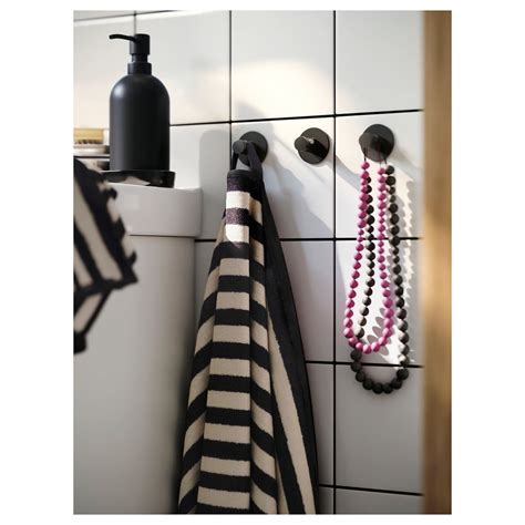 SKOGHALL hook, self-adhesive, black - IKEA