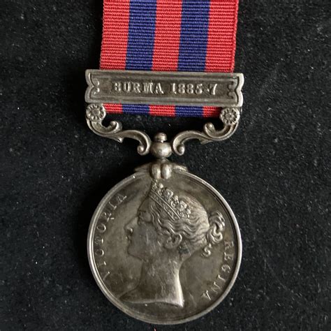 India General Service Medal, Burma 1885-7 bar, to 4768 Bugler G. Marsl ...