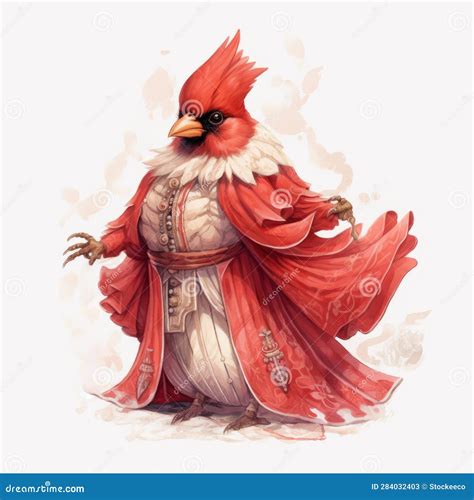 Hyper-realistic Cardinal Illustration with Graceful Balance and Clever ...
