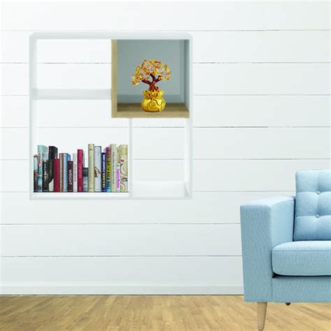 Modern White Wall Unit with Four partitions by Ikonpro : Amazon.in ...