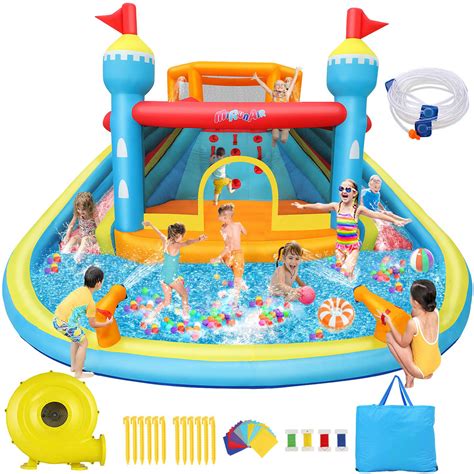 Himimi Delia 14' x 14' Bounce House with Slide and Air Blower - Wayfair ...