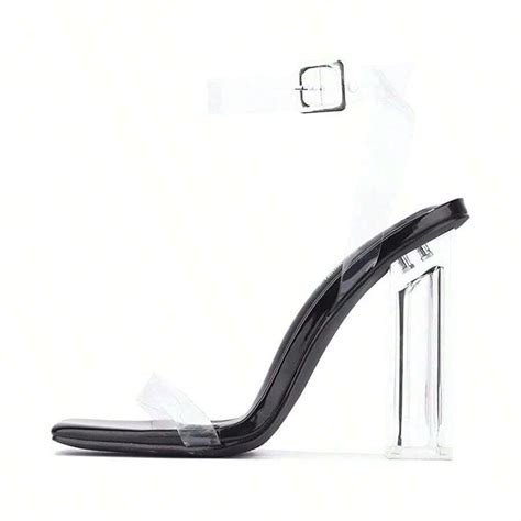 Steve Madden Cape Robbin Maria-2 Black Clear Block High Heel ...