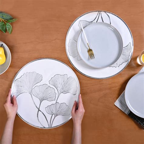 Silver Ginko Dining Table Mat Set Of 6 Online - Premium Table Mat ...
