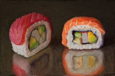 Wang Fine Art: sushi painting original still life small work of art ...