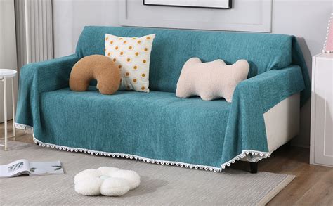 HOKIPO Chenille Sofa Cover Thick and Soft Throw 2 Seater Large, 180 (D ...