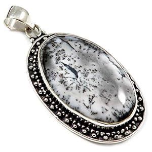 Buy Goyal Crafts Women Dendrite Opal Natural Gemstone 2.25'' Silver ...