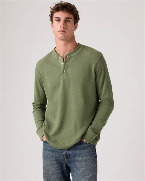 Long Sleeve Thermal Henley Long Sleeve Tee - Green | Levi's® GB