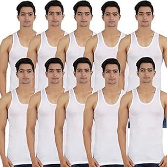 Rupa Comfortable Cottan Vest Pack of 10 White : Amazon.in: Clothing ...