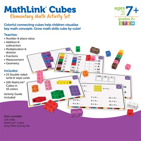 Learning Resources MathLink Cubes Elementary Math Activity Set - 115 ...
