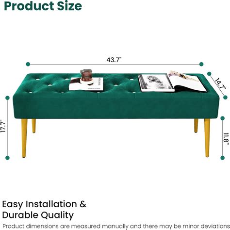 Buy Recaceik Velvet Bench Ottoman Modern Upholstered Entryway Bench End ...