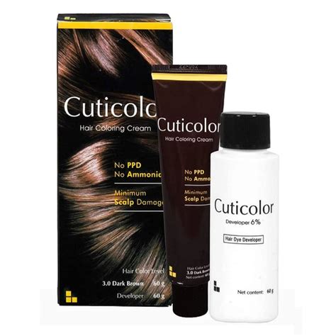 Buy Cuticolor Hair Coloring Dark Brown Hair Color Cream, 1 Kit | 19 ...