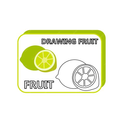 Fruits coloring pages lemon coloring for kids with guidelines | Premium ...