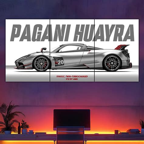 Pagani Huayra Split Poster – Frame Kro