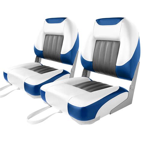 Buy Deluxe Low Back Boat Seat, Fold-Down Fishing Boat Seat (2 Seats ...