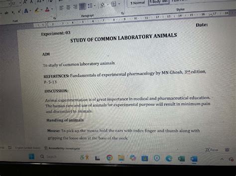 Study of Common Laboratory Animals and Physiological Salt Solutions ...