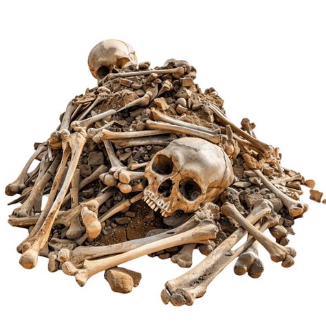 Pile Of Skulls And Bones On Transparent Background, Pile Of Skulls And ...