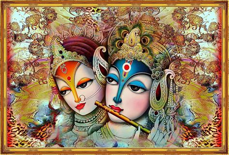 Radhe Krishna Canvas Wall Painting Size 21" inch by 31" inch Through ...