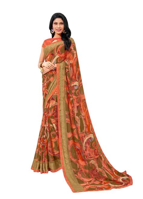 Buy Saree Sukh Georgette Multi-Coloured Traditional Saree For Women ...