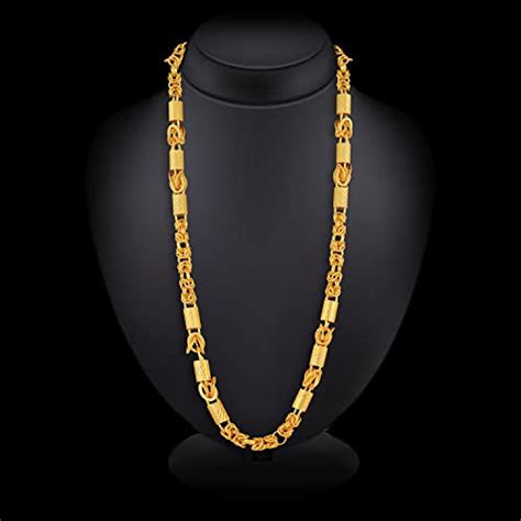 Buy MEENAZ Chain for Men Boys Husband gents boyfriend Stylish golden ...
