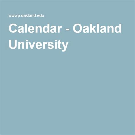 Oakland University Winter 2022 Calendar - Preschool Calendar Printable