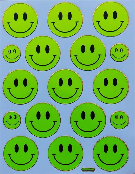 Buy Smiley Sticker Metallic Glitter Effect 1 Sheet with Many Stickers ...