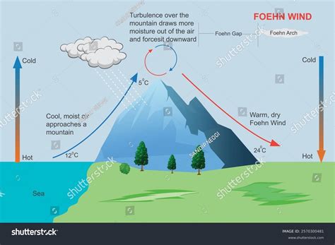 Foehn Winds Warm Dry Winds That Stock Vector (Royalty Free) 2570300481 | Shutterstock