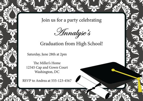 Examples Of Graduation Party Invitations at Delbert Ladner blog