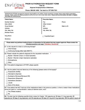 Fillable Online PRIOR AUTHORIZATION REQUEST FORM EOC ID: Atypical ...