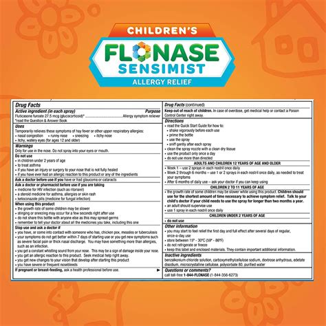Flonase Sensimist Allergy Relief Nasal Spray for Children - 60 Gentle Sprays, 24 Hour Non-Drowsy ...